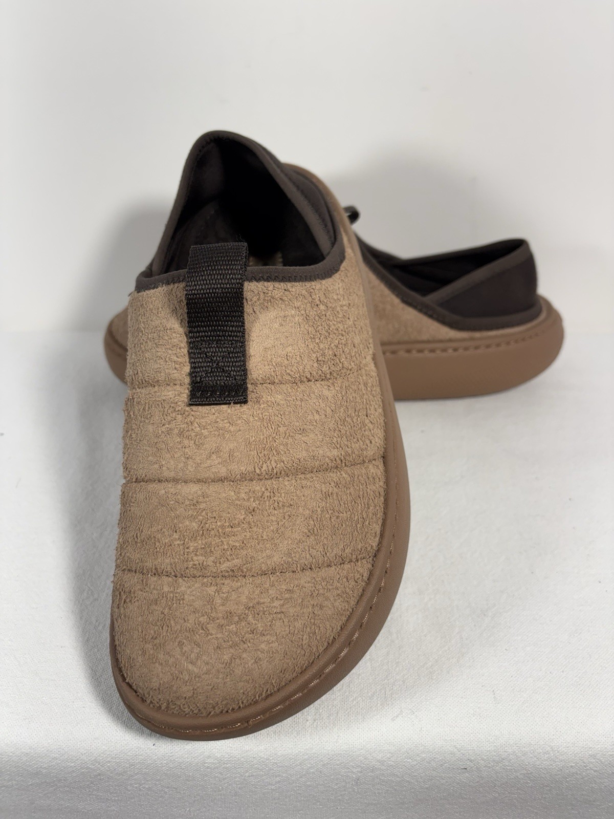 Unisex Crocs Milk Chocolate/Brown Vegan Suede Moc Size 9 Men/11 Women