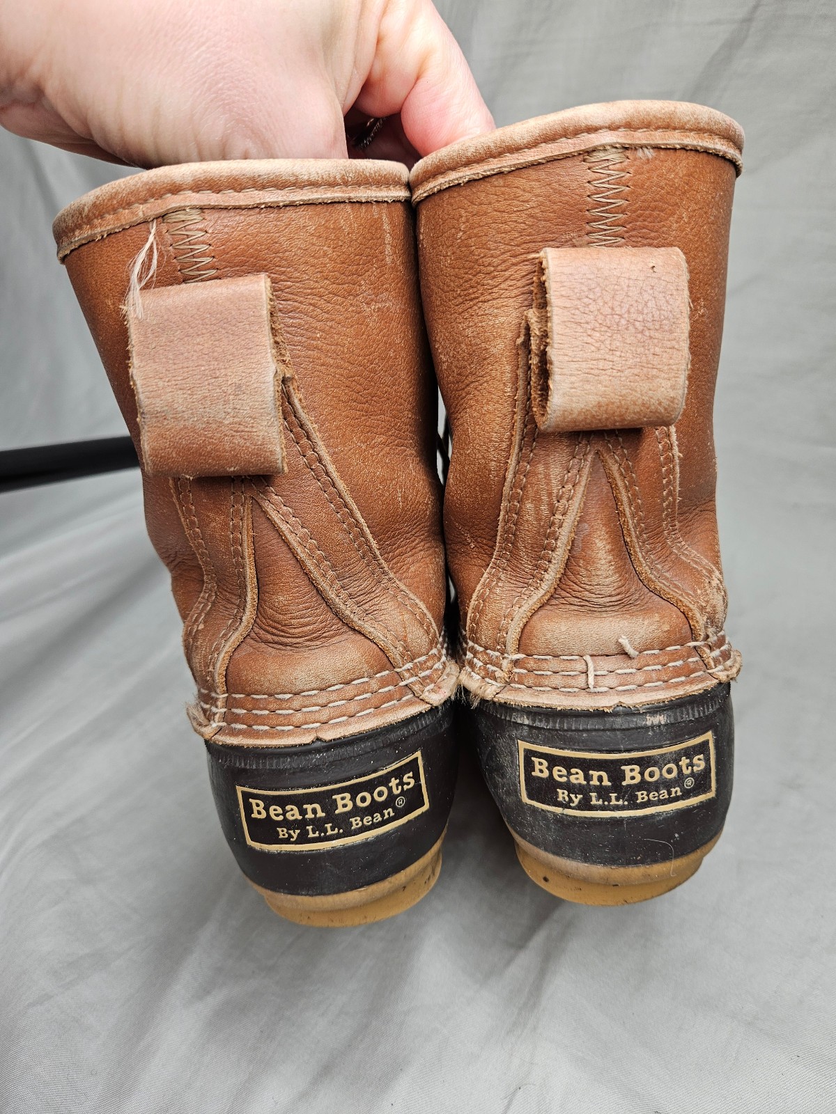LL Bean Waterproof Rain Duck Boots Womens SZ 6 Brown Leather Gore Tex Insulated