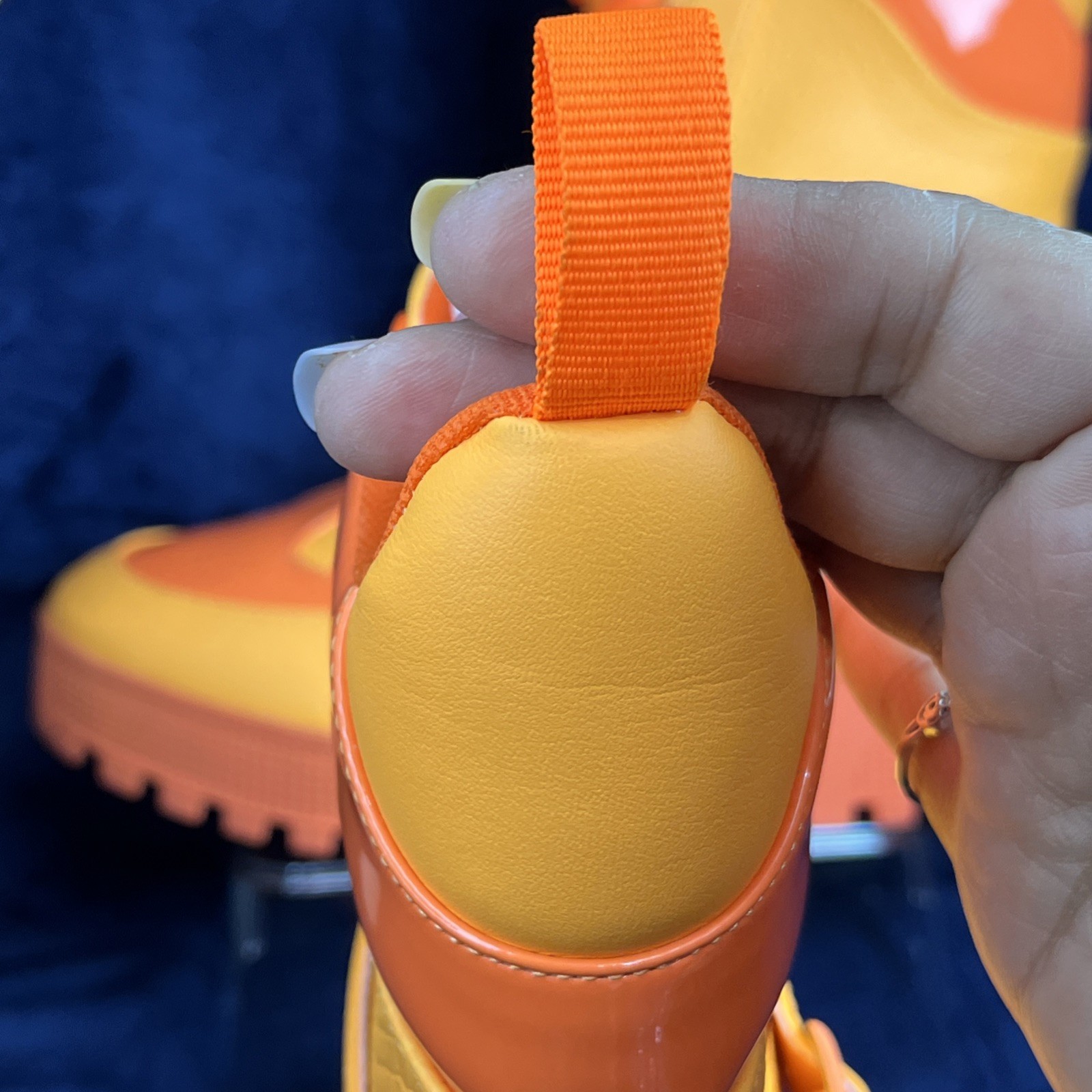 Cape Robbin Hot Rod Neon Orange Chunky Combat Boot US 10 Festival Streetwear NEW