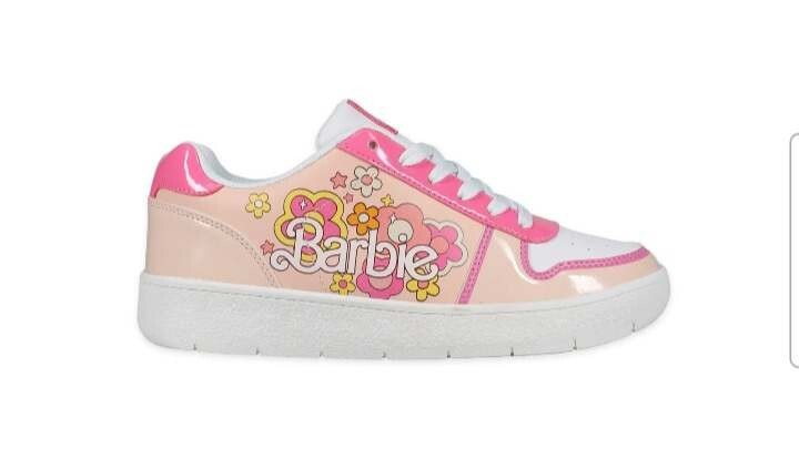 Women’s Mattel Barbie Court Sneakers Skater Shoes Flower Hot Pink 6 7 8 9 10 11