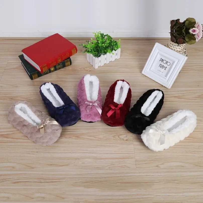 Home Slipper Womens Winter Faux Fur Plush Grip Soft Sole Cute Funny Indoor hairy