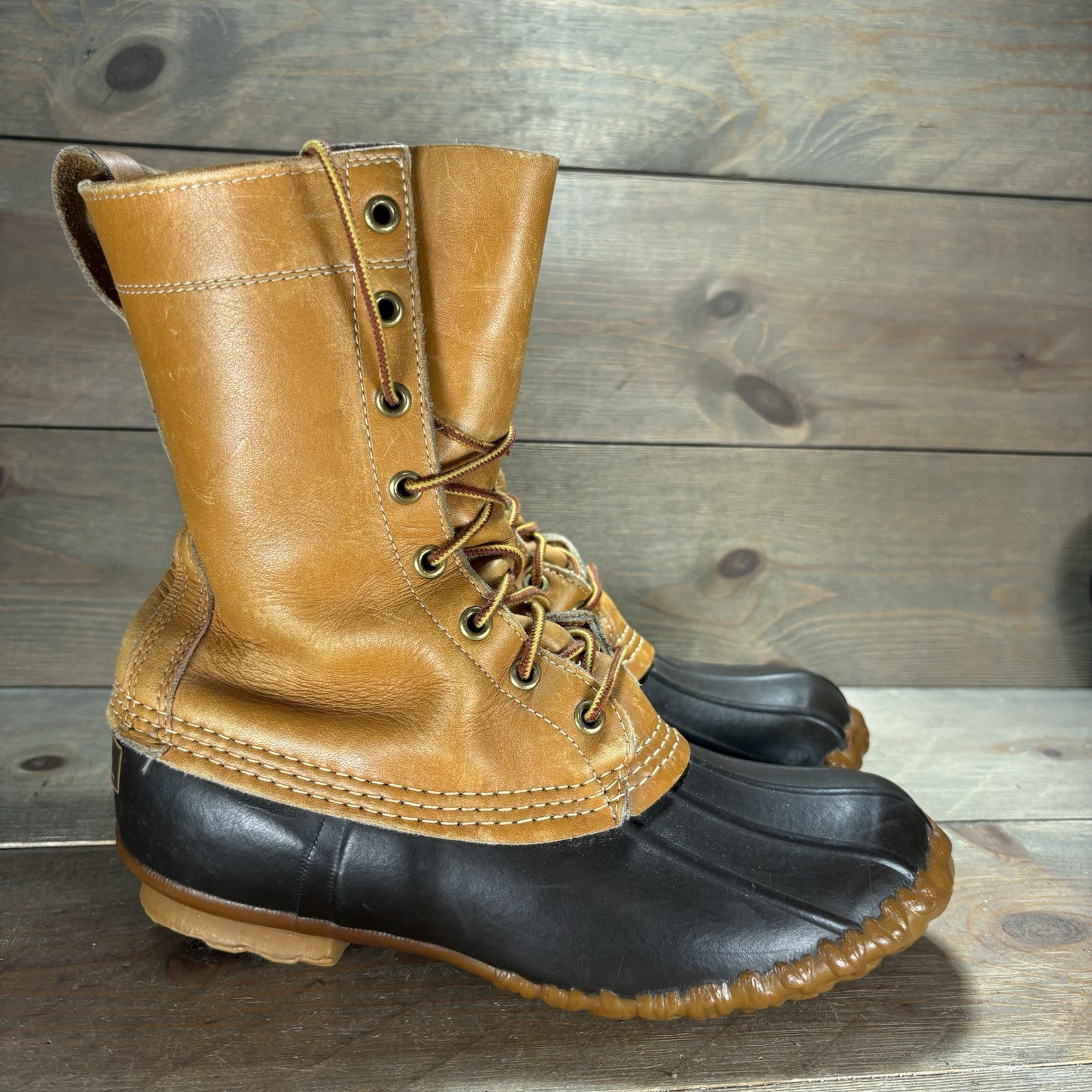 vintage Ll bean duck boots womens size 6 shoes brown leather waterproof hunting