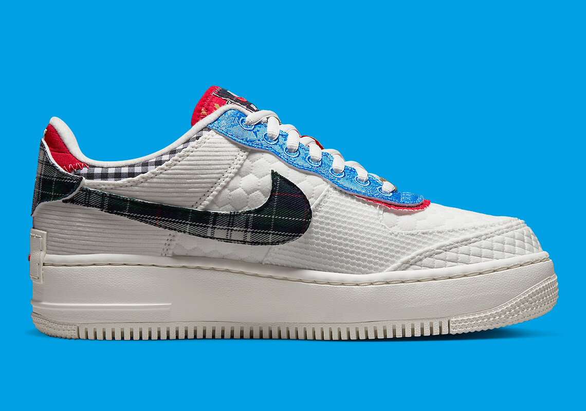 Nike Air Force 1 Shadow Low Plaid Multicolor Nby DZ5193-100 11 Women = 9.5 Men