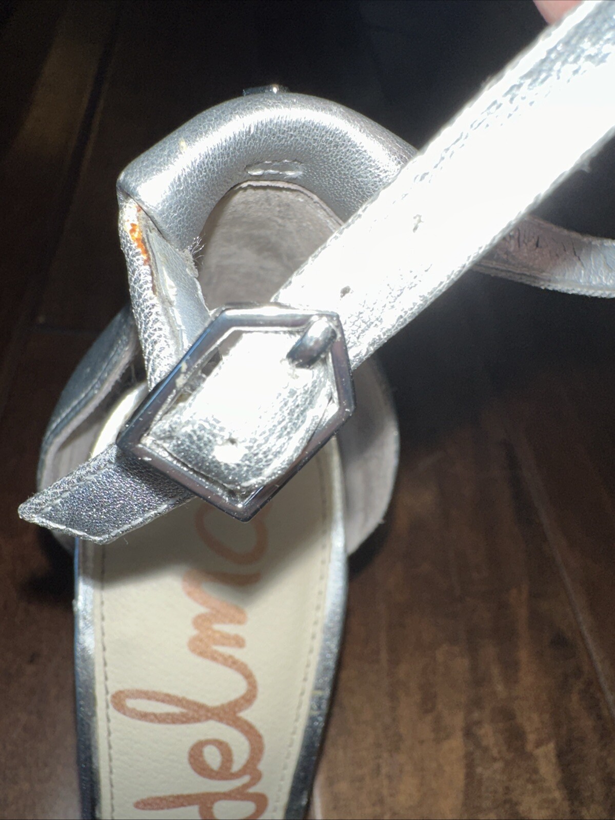 SAM EDELMAN Eleanor Ankle Strap High Heel Sandals Silver Size 9