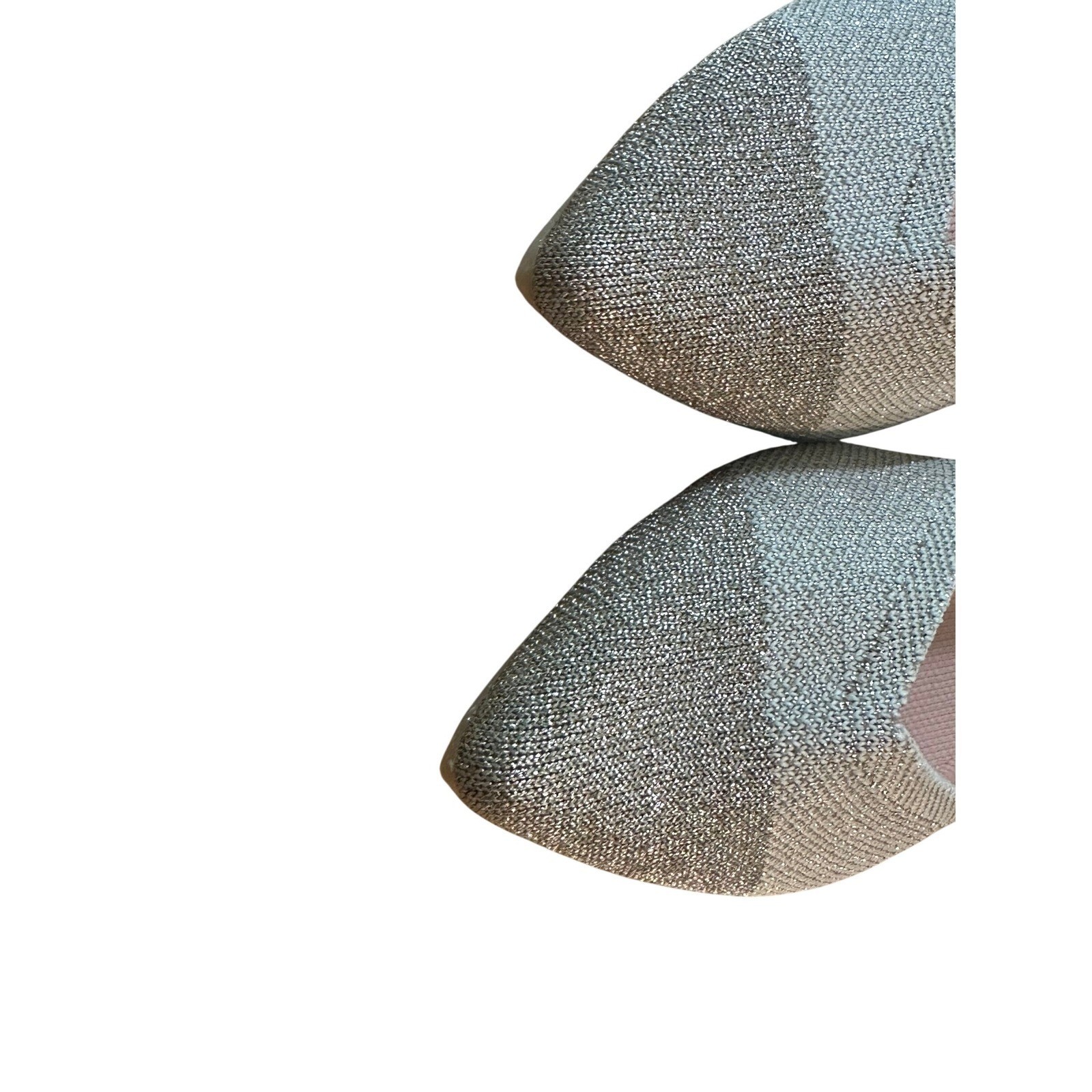 Rothys The Point Metallic Flats Shoes Womens 8.5 Diamond Twill