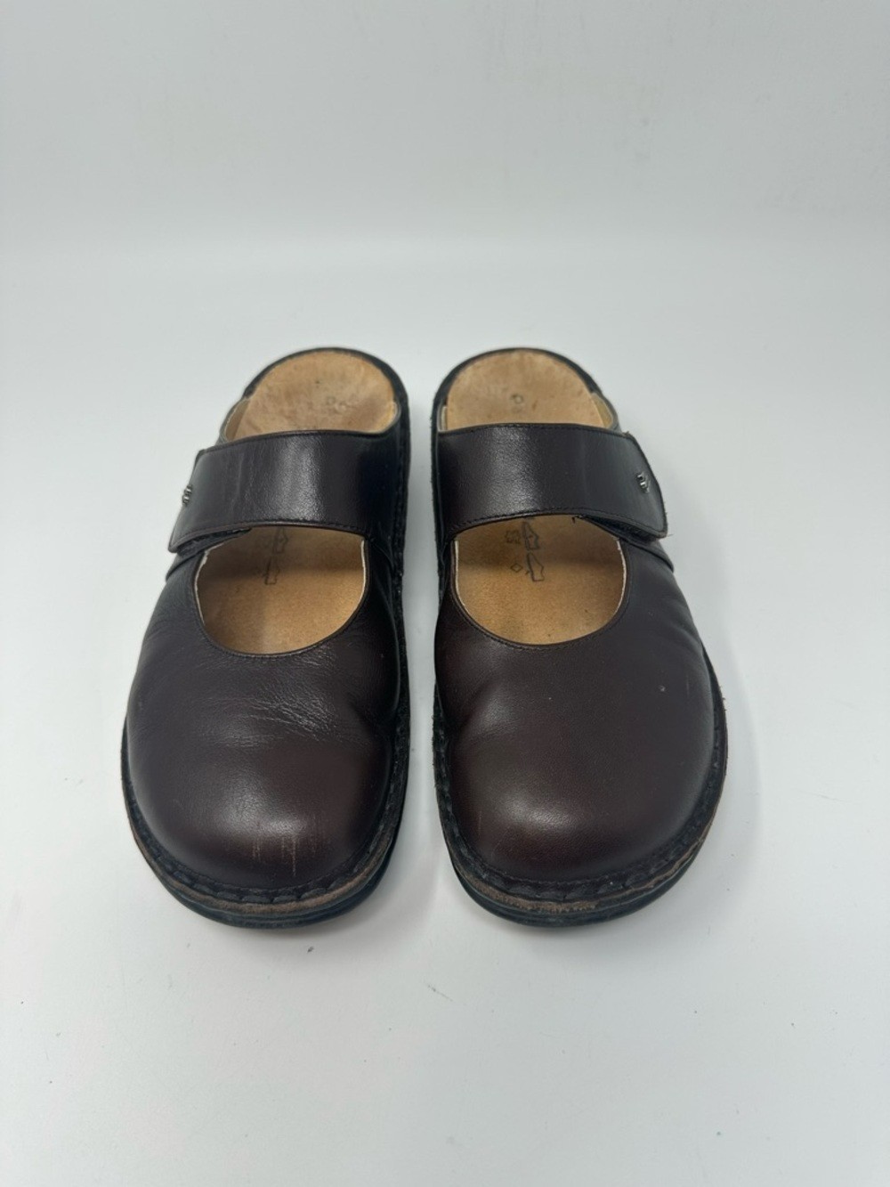 Finn Comfort Germany Stanford Leather Mary Jane Style Mules Clogs Size 40