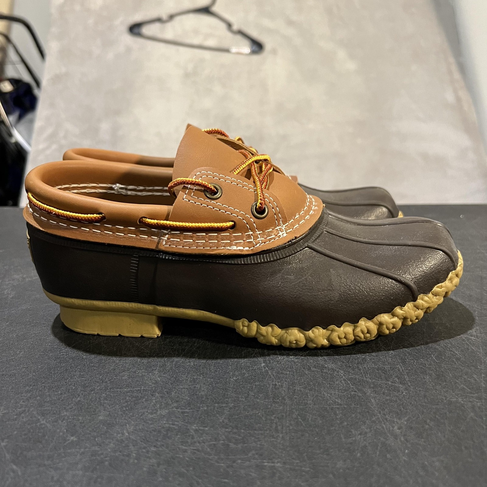 L.L. Bean Bean Boots Womens Size 7 Brown Leather Duck Shoes Waterproof Maine