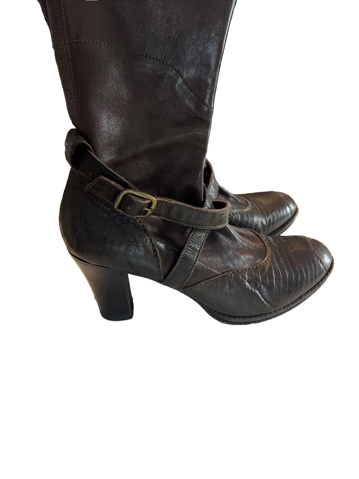Heuoy Beyueliu Women’s Size 38.5 Leather Brown Handmade In Italy