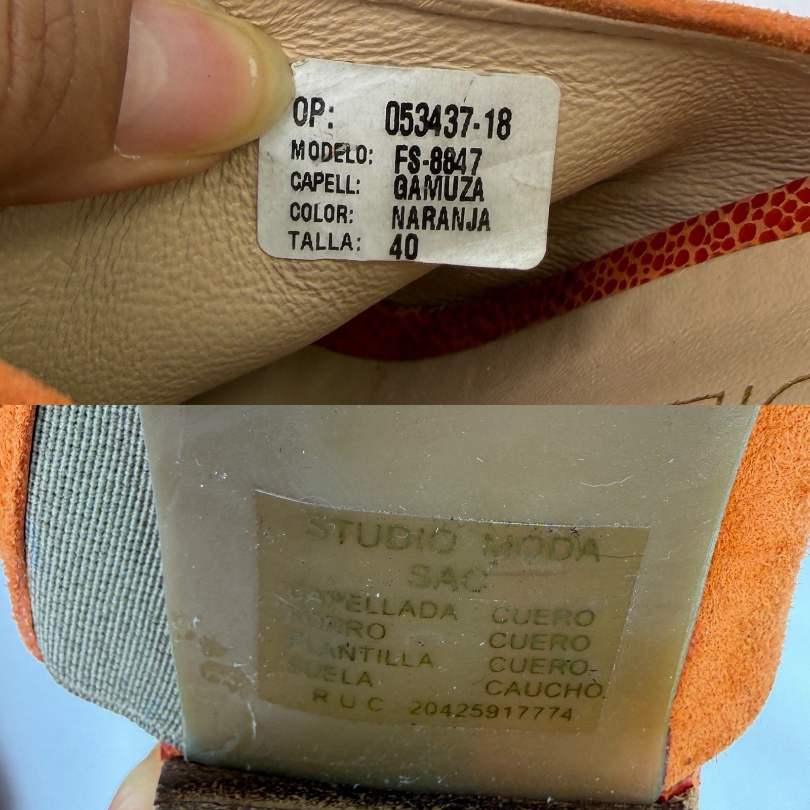 Silvana Diez Orange Suede Slip On Sandals Size 9 US/40 EU, summer, spring, fall
