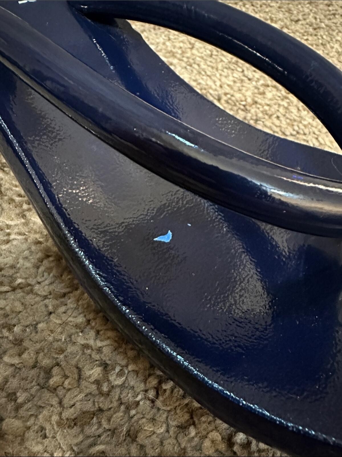 Y2K Extra-Fine Sugar Navy Blue Floatie Kitten Heel Thong Flip Flop Sandal Size 9