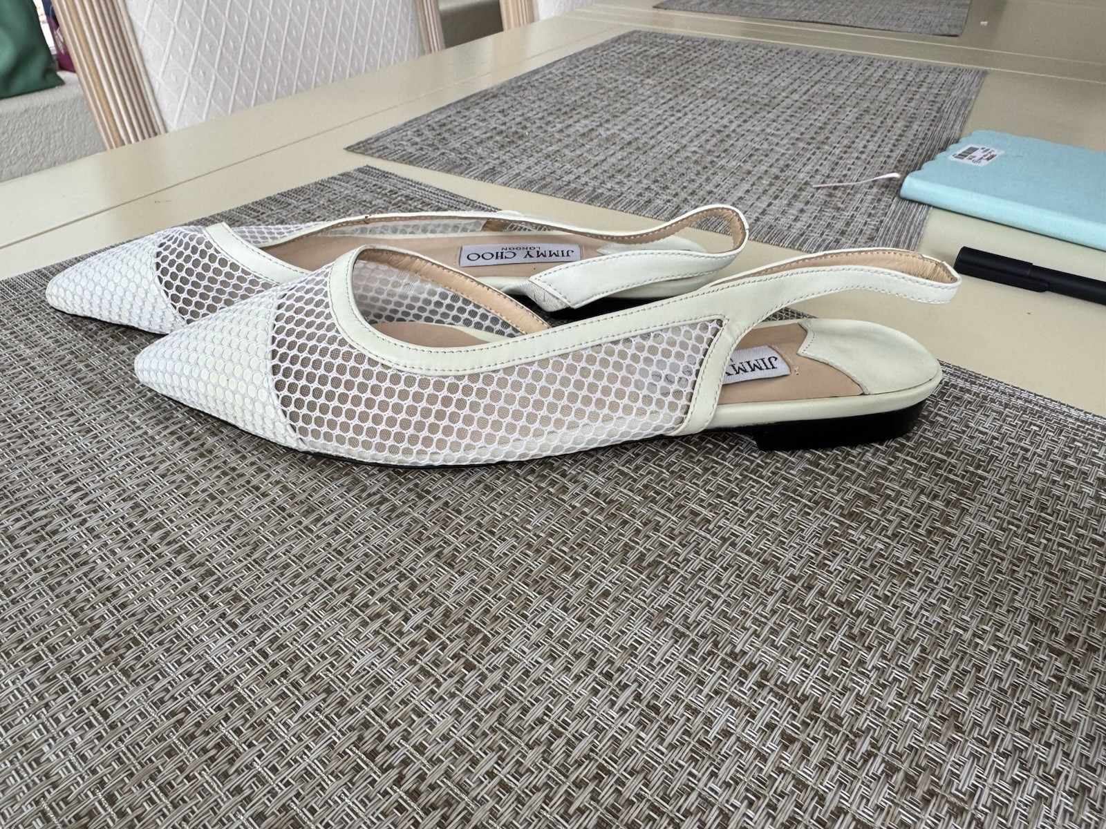 JIMMY CHOO 38 Mesh Flat Sandals Casual or Dressy women shoes Size 38