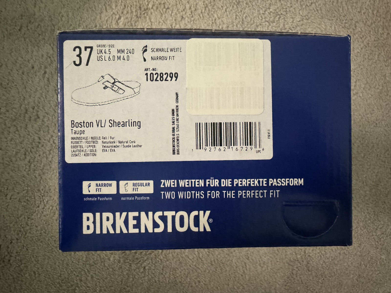 Birkenstock Womens Boston Genuine Shearling Lined Clog 6-6.5 US / 37 EU B Taupe