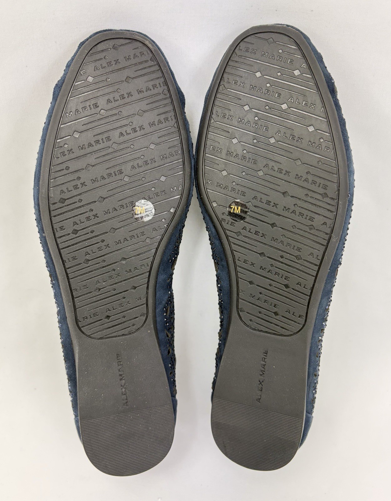 Alex Marie Altana Suede Laser-Cut Rhinestone Ballet Flats Navy Women’s 7 NIB