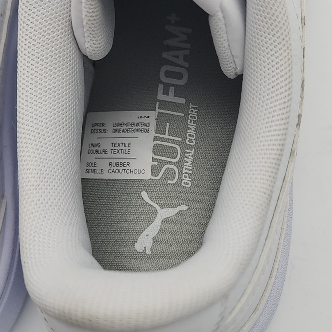PUMA Smash V2 Leather Lace Up Womens White Sneakers Casual Shoes 383115-02 SZ 7