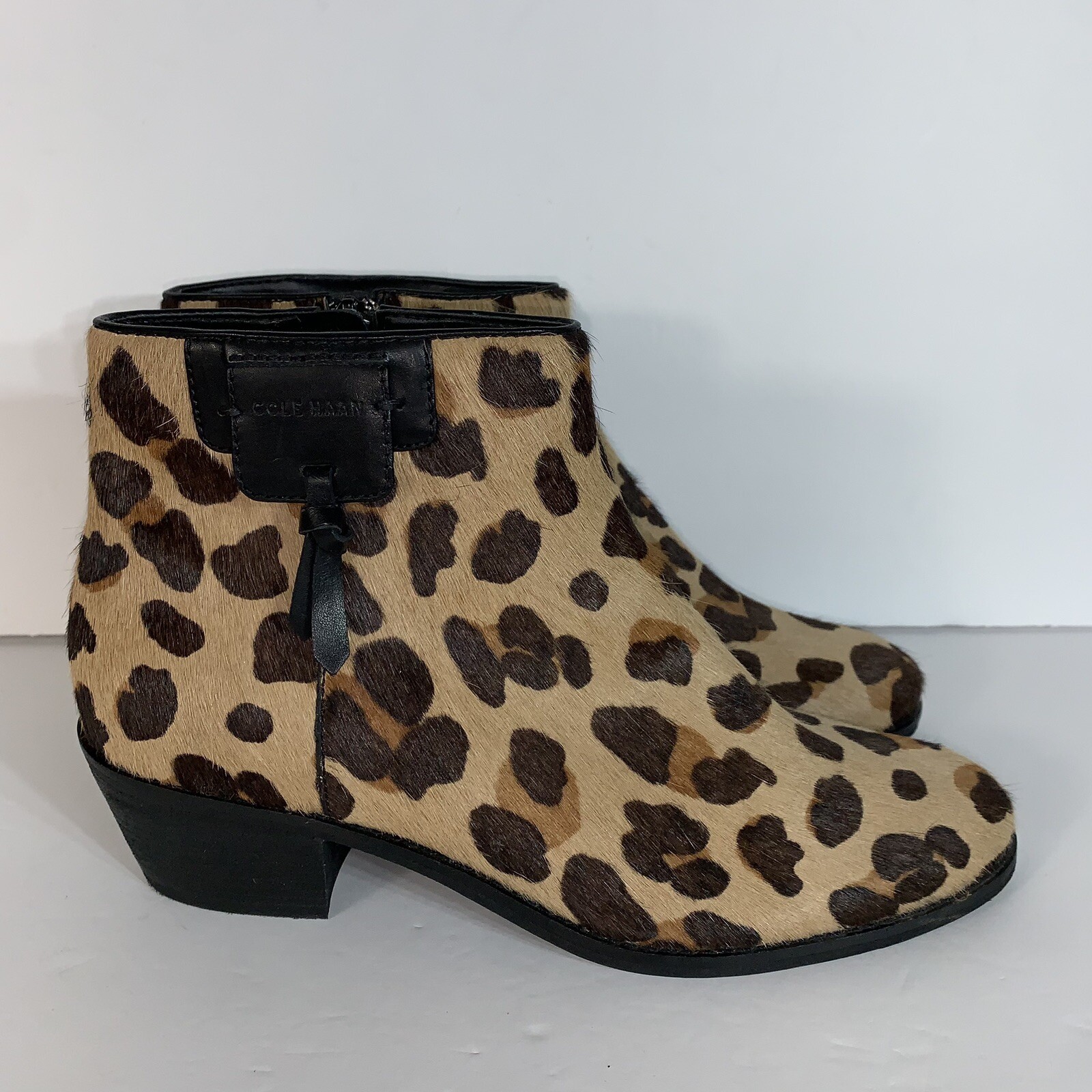 Cole Haan Joanna genuine calf hair booties in jaguar hai size 8.5B