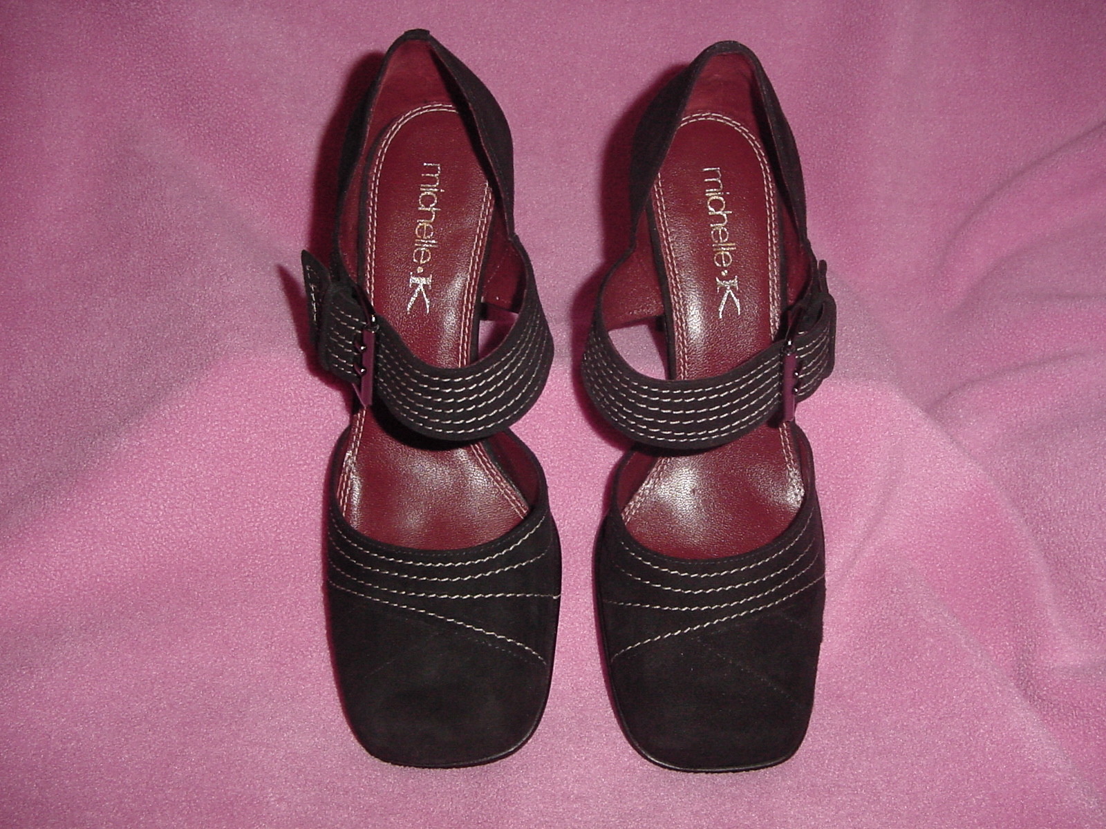 BLACK SUEDE LEATHER HIGH HEEL MARY JANE by MICHELLE K Size 8M NEW~FREE SHIPPING