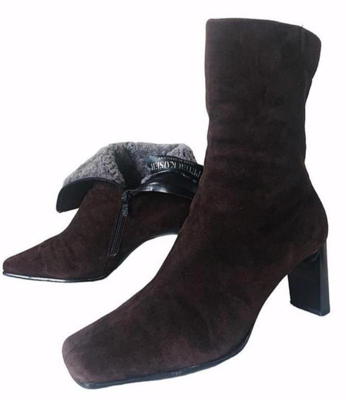 women peter kaiser boots brown suede 37.5