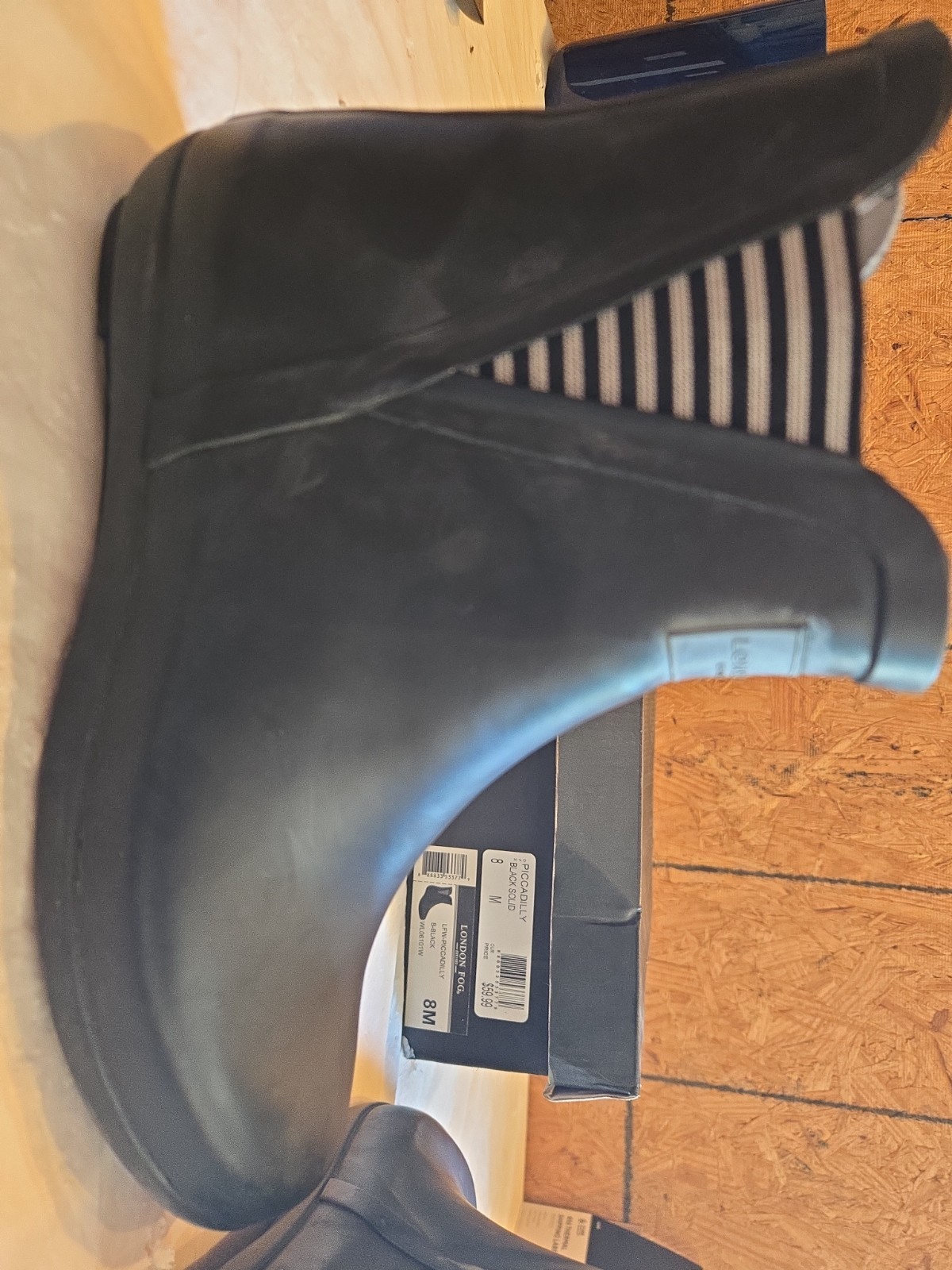 London Fog Piccadilly Rain Boots, Women’s Sz 8M,tunie black