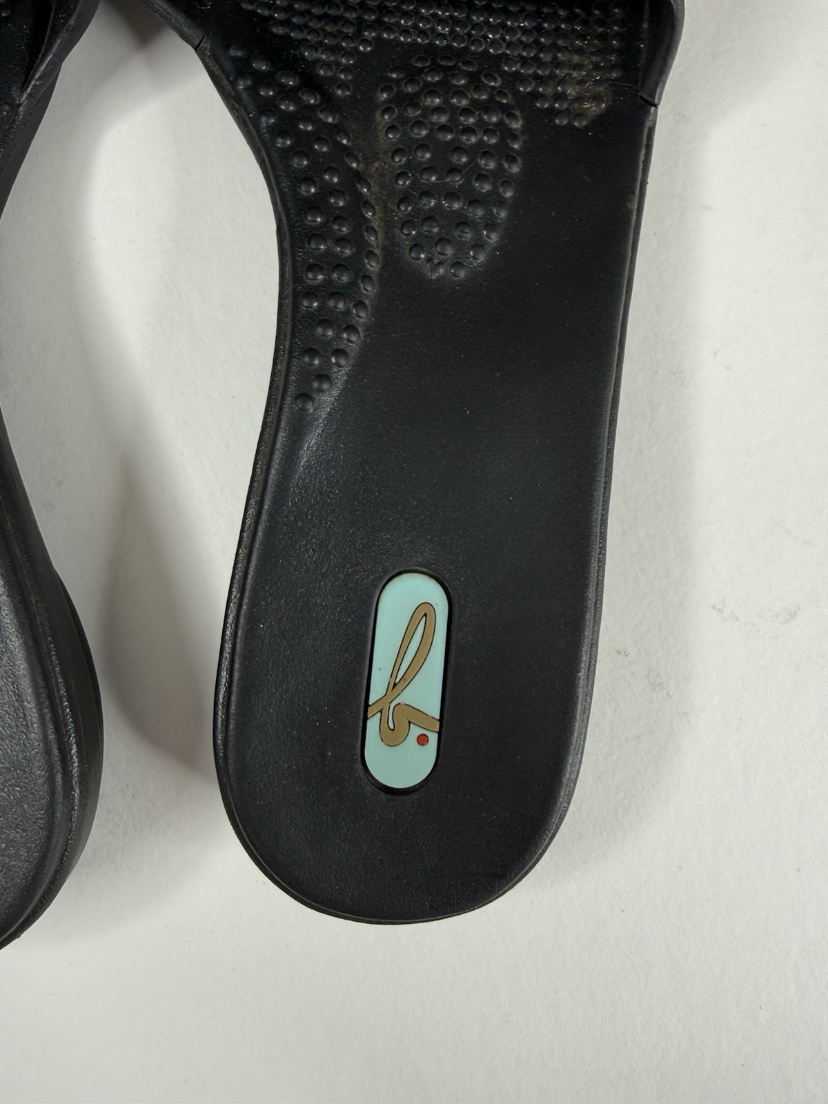 Oka B Okabashi Women’s Black Bow Sandals Slides Flip Flops Size M L (US8.5-9.5)