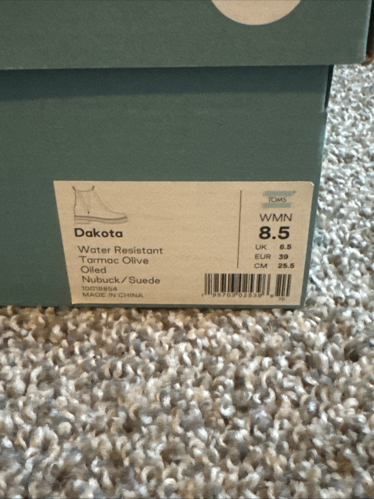 Women’s Tom’s Dakota Suede Boots Size 8.5 Olive Green