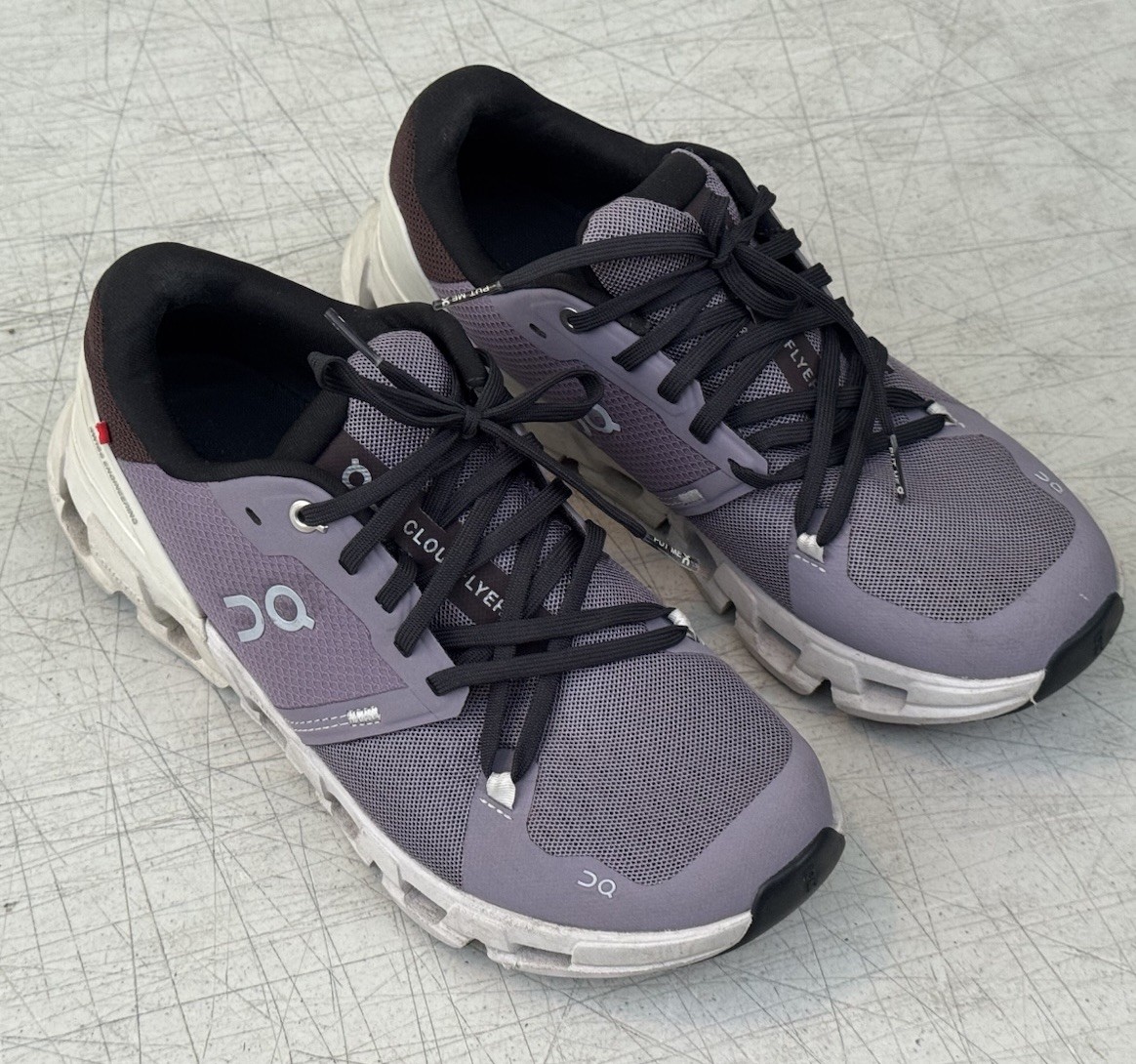 On Cloud OC Running Cloudflyer 4 Women’s 8.5 ‘Shark Pearl’ Purple Shoes USED
