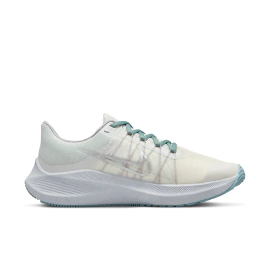 Nike Winflo 8 Premium Sneakers Womens Size 12 White & Silver Fabric DA3056-002
