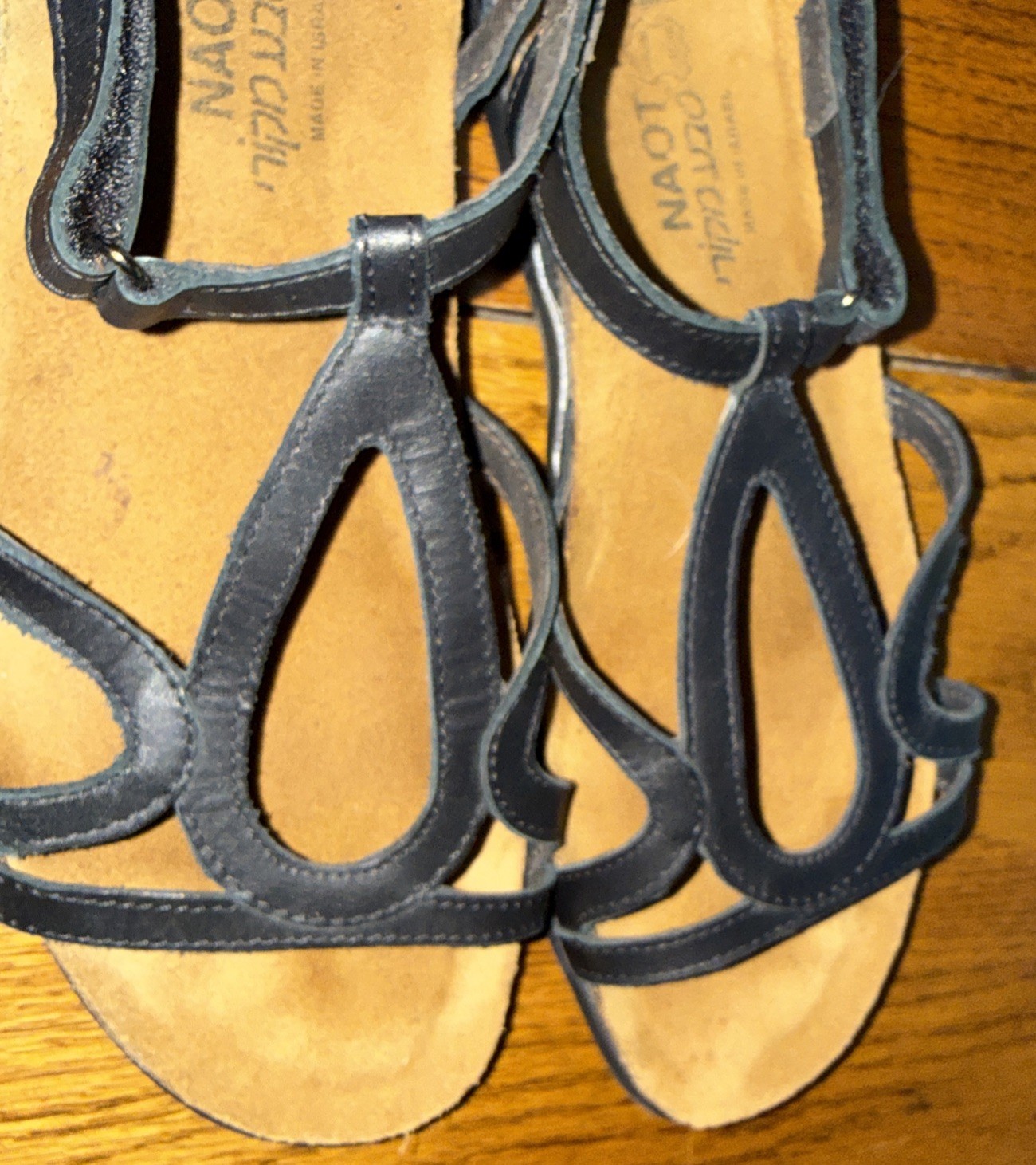 Naot Dorith Sandals Womens Size 8 EU 39 Black Leather Strappy Adjustable Comfort