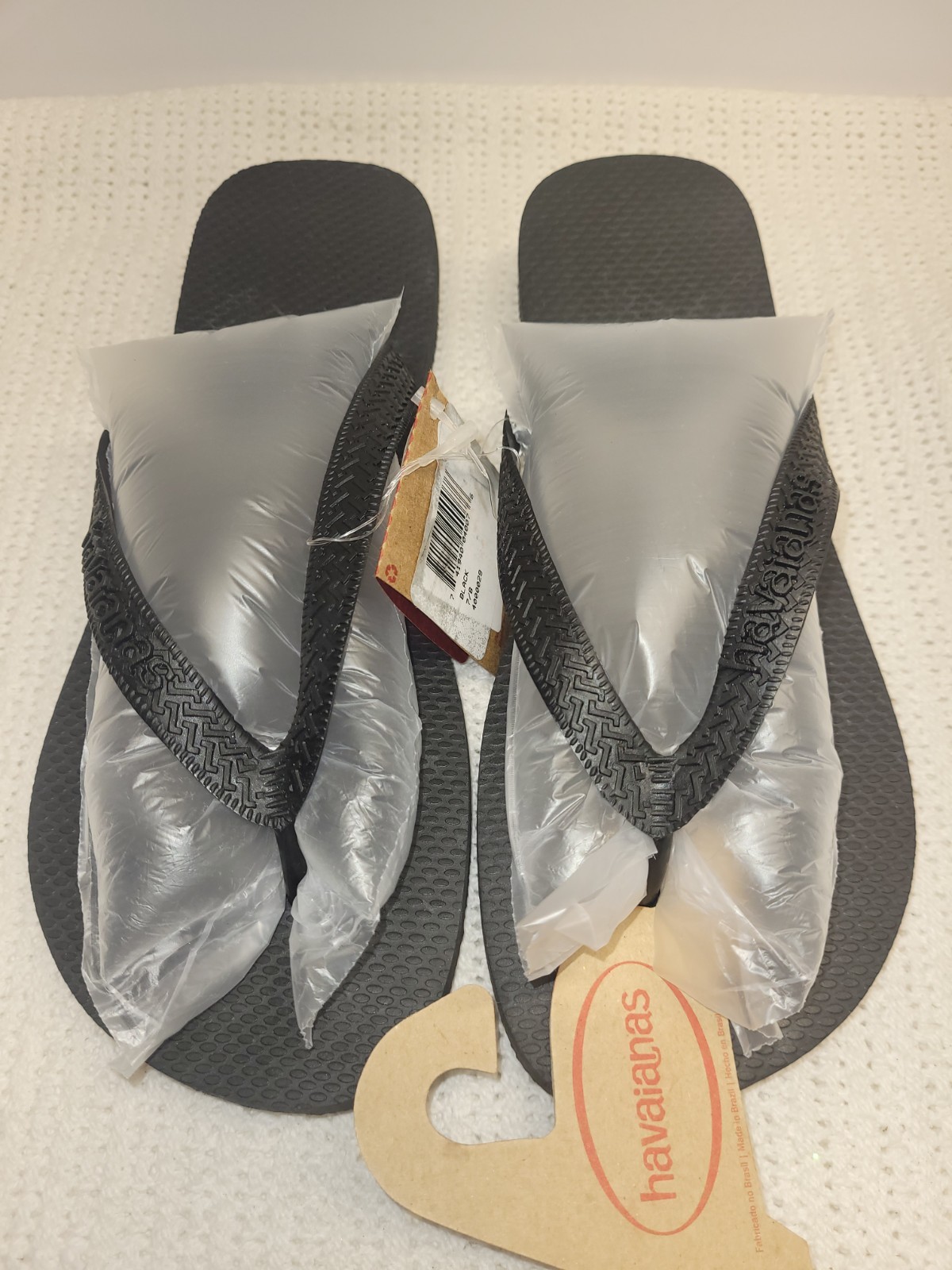 Havaianas Unisex Top Thongs Flip Flops Black (Mens 7/8) (Women’s 9/10)