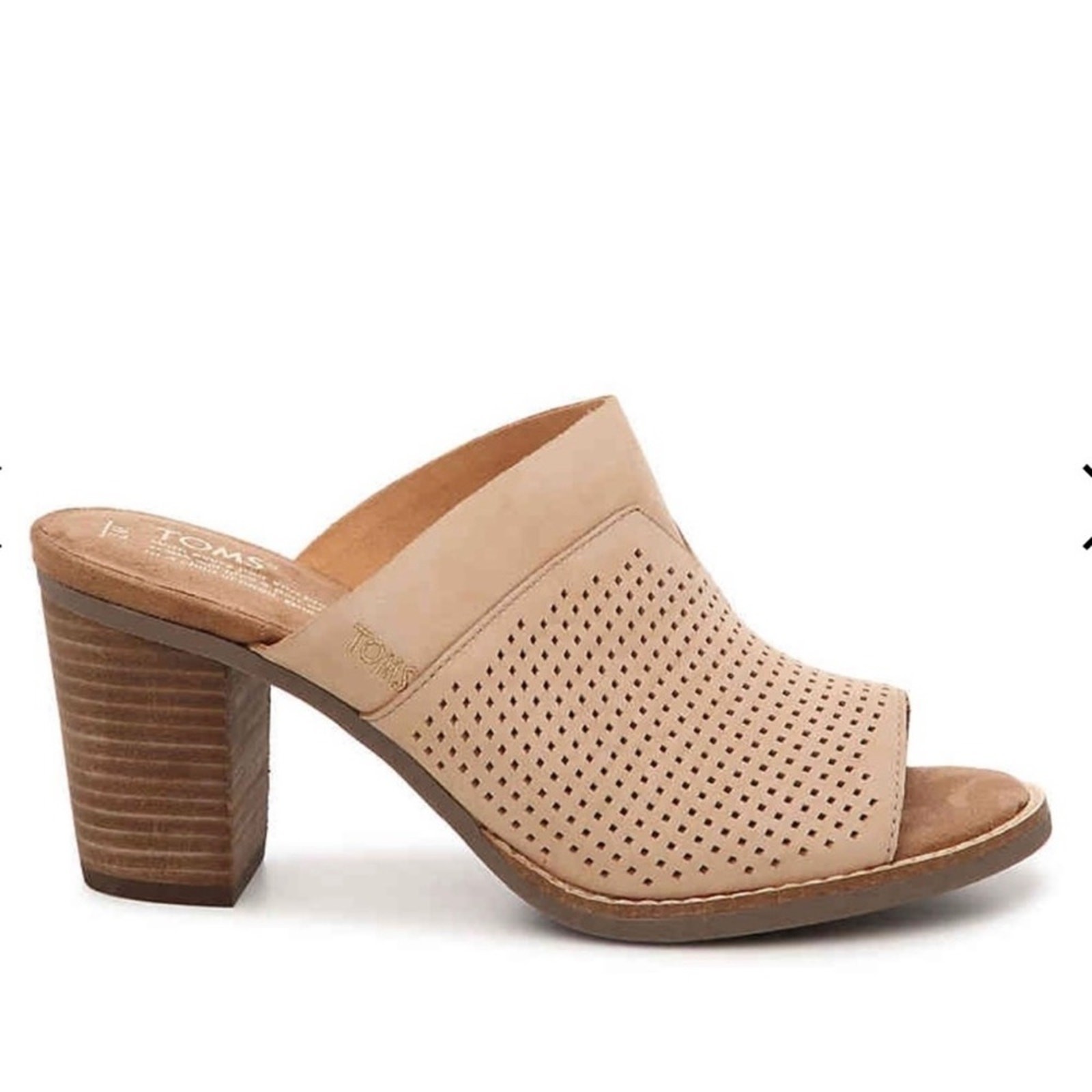 Toms Majorca Neutral Peep Toe Mule Sandal Sandstorm Nubuck Heel Woman’s’ Size 12