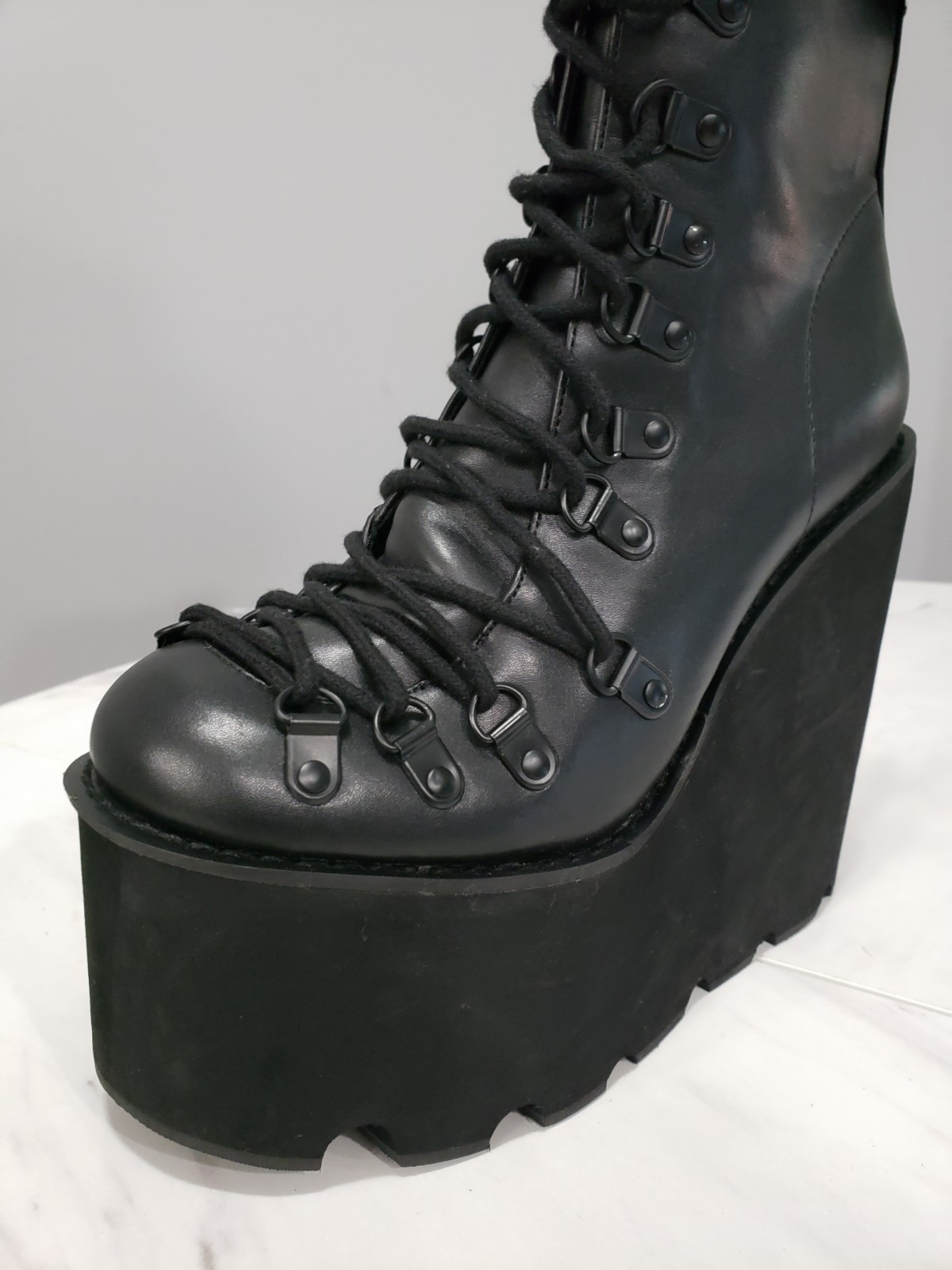 Current Mood by Dolls Kill Black Traitor Boots Size 7 gothic cybergoth rave