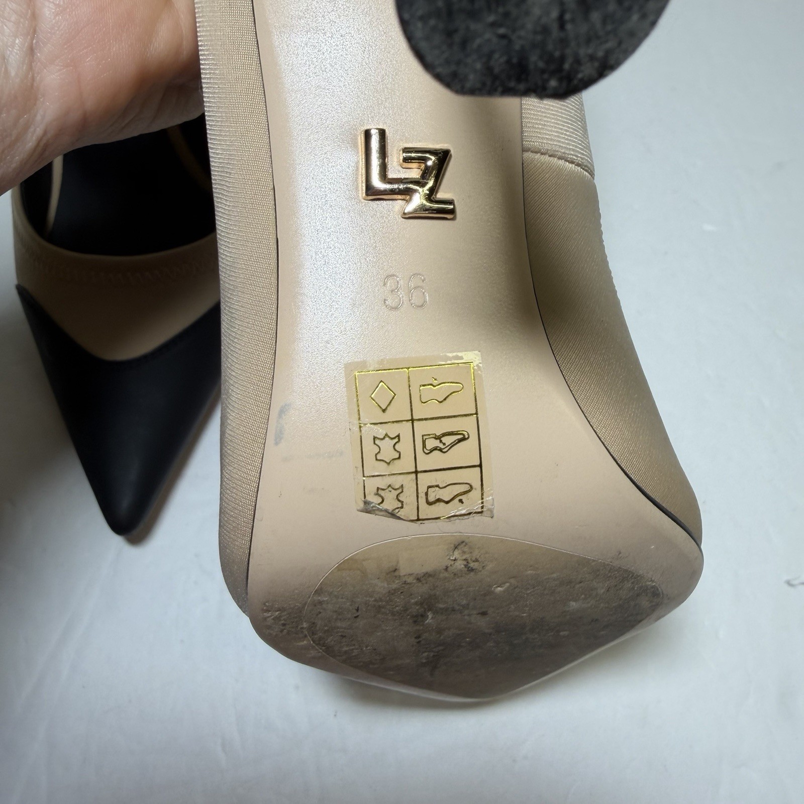 Lola Cruz Anthropologie Black And Tan Heels Size 36 Luxury Classy