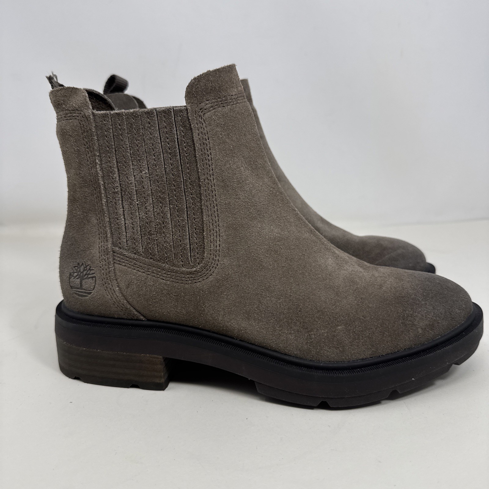 Timberland Brimfield Chelsea Boots Women’s 7 Brown Gray Suede TB0A2PBBES4