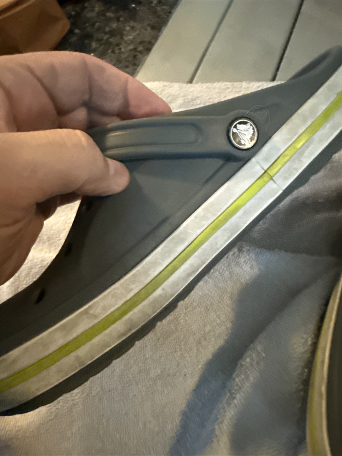 Crocs Bayaband Clog Slate Gray & Lime Punch Unisex M 11 W 13