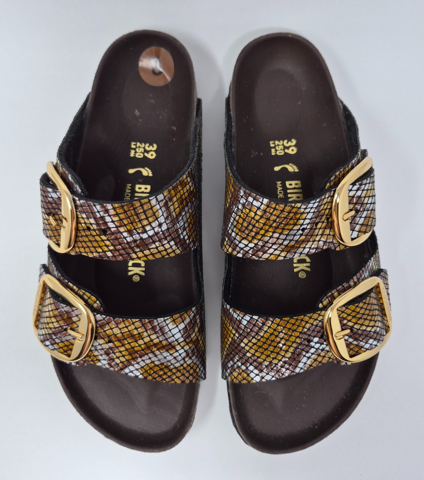 Birkenstock Women’s EU 39 = US 8 Arizona Big Buckle Python Narrow Sandals READ