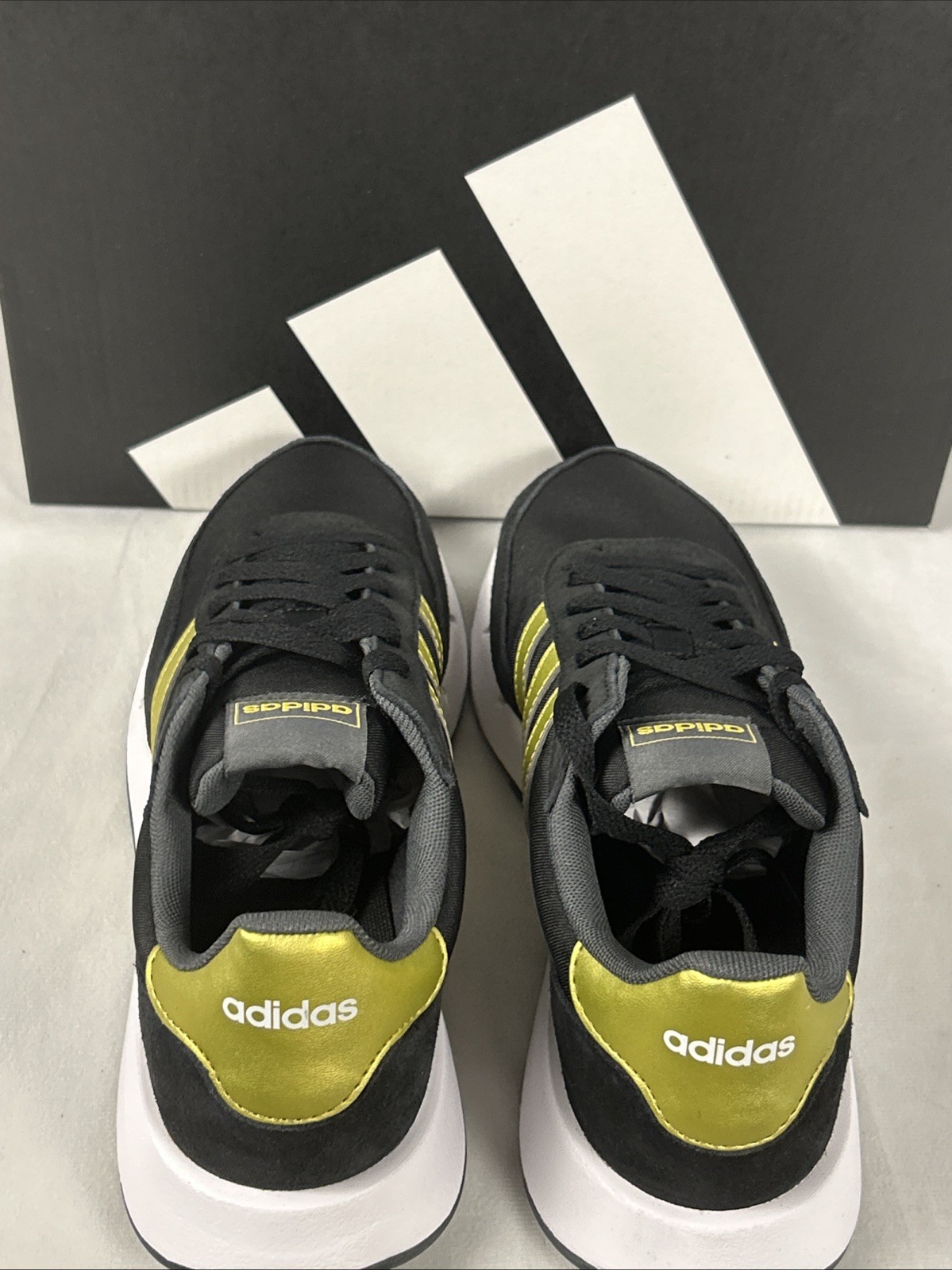 Adidas Run 60s 2.0 Black With Gold GX1714- Women’s US 7.5 New In Box