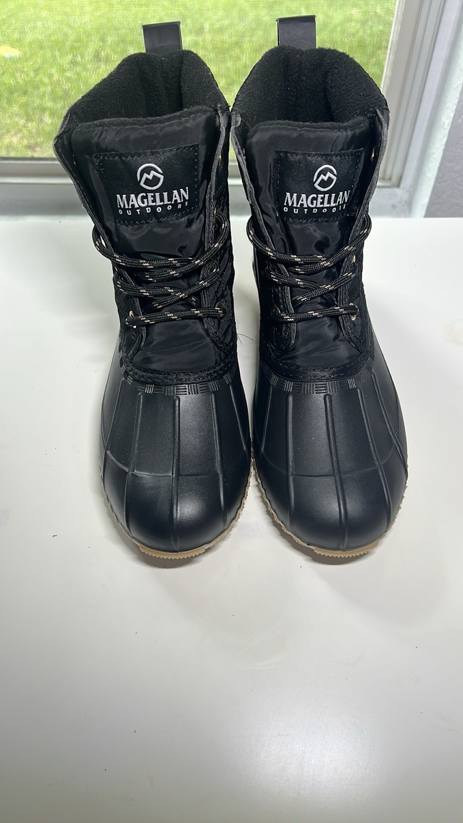 Magellan Outdoors Quilted Lace Up Duck Boots Women Size 8 Waterproof Black