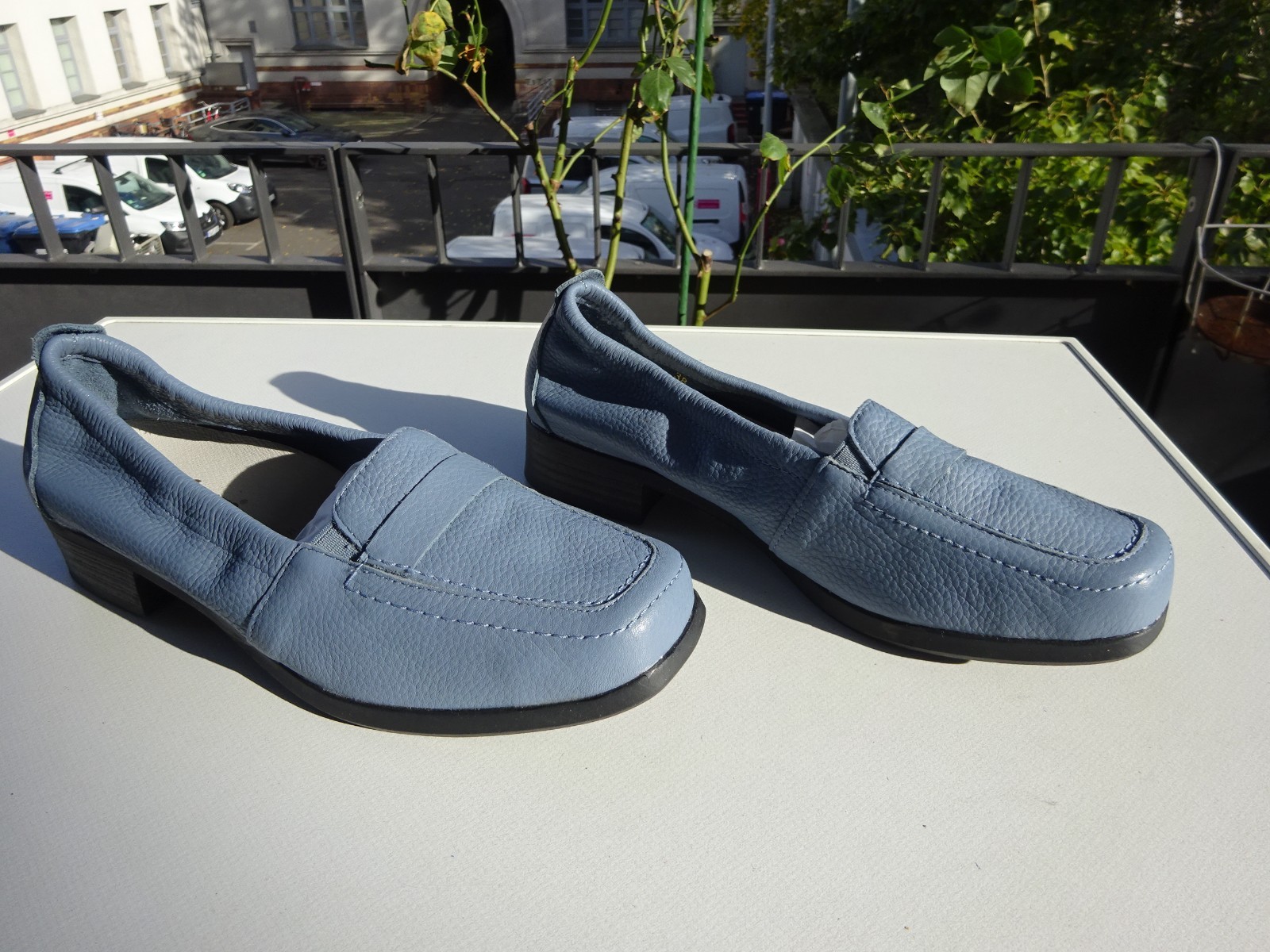 Vitaform women’s ballet flats leather deerskin rubber edge blue Germany size 38 H New