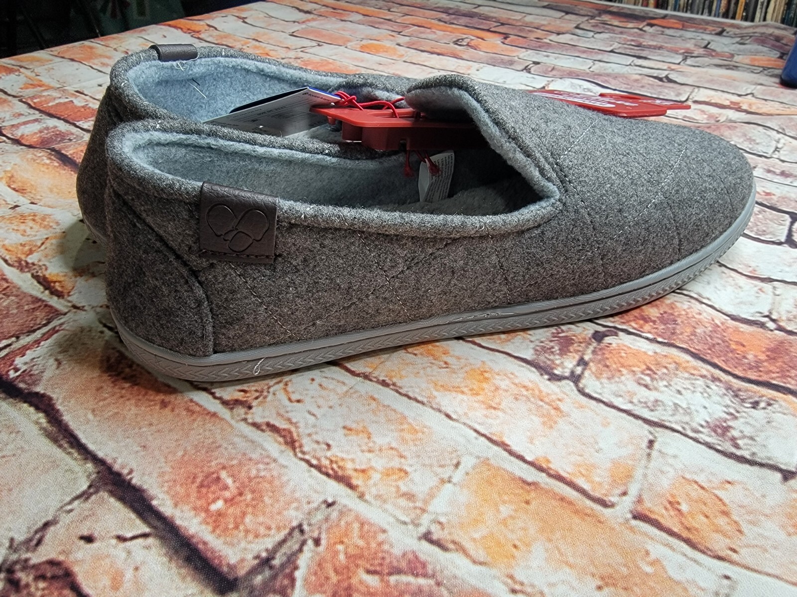 Women’s Dluxe Dearfoams Loafer Slippers Slip on Shoes Gray Size XL 11 12 11/12