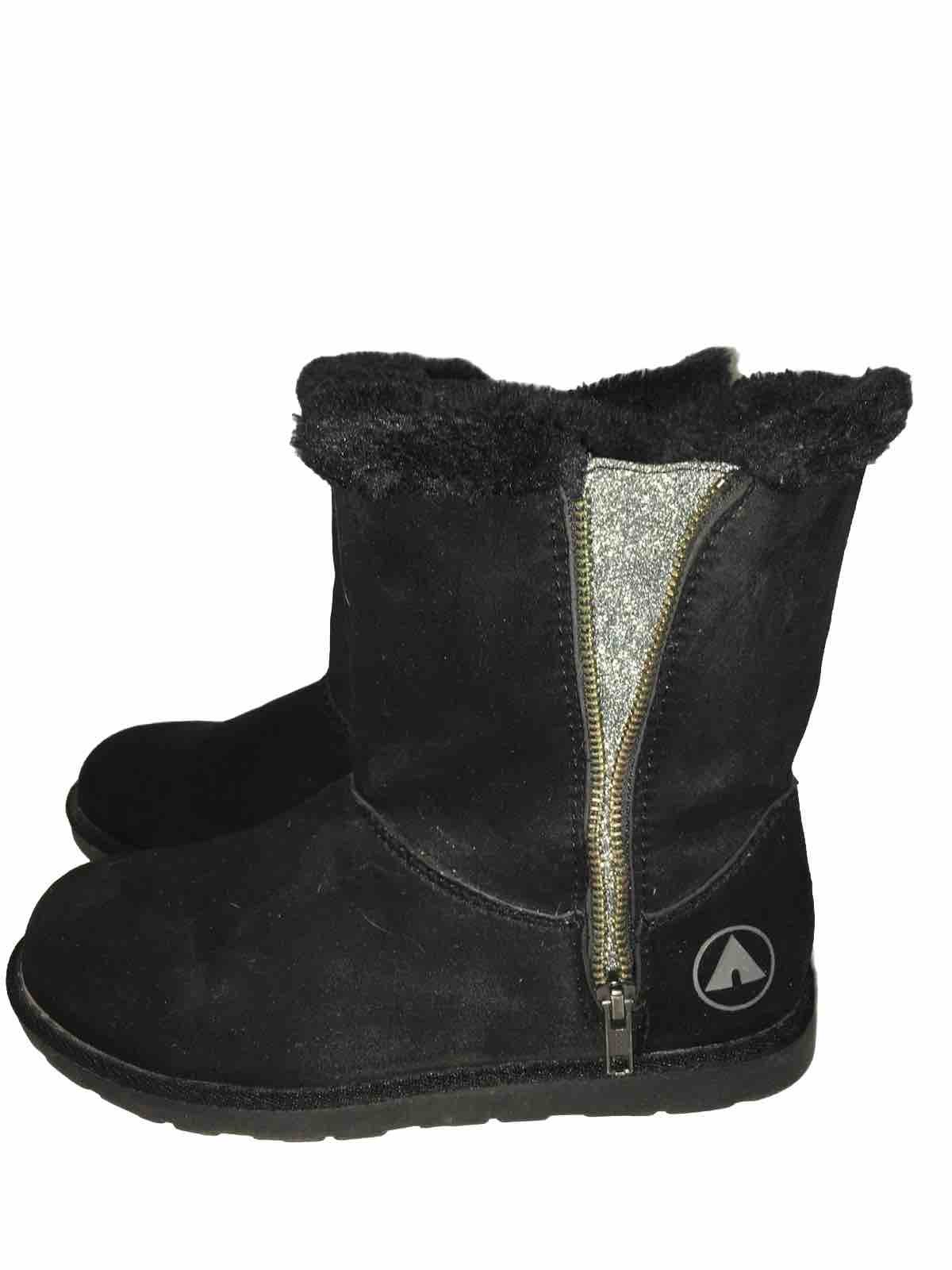 Airwalk Winter Fall Black Suede Boots With Zipper Sz 7.5