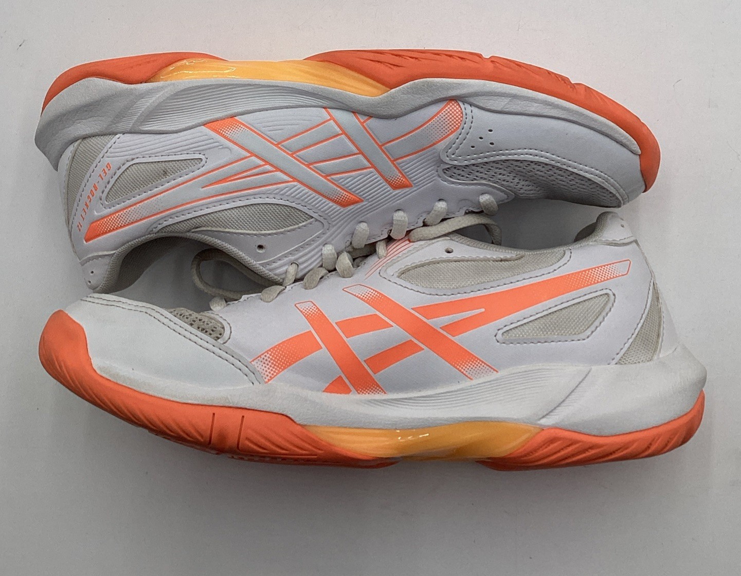 ASICS Women’s Gel-Rocket 12 Volleyball Shoes-White/Vivid Coral-Size: 8.5