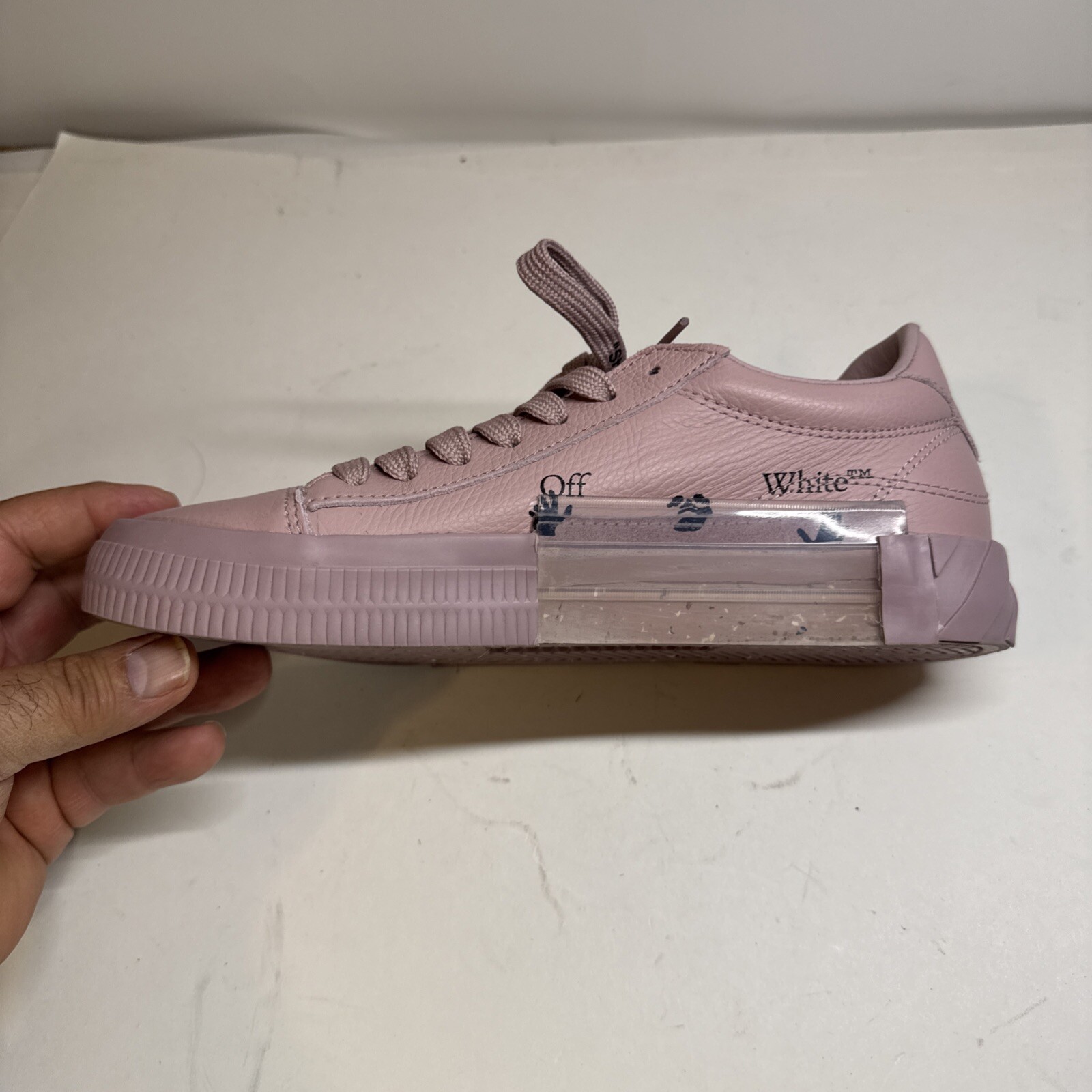 Off-White Vulcanized High Pink Leather Sneakers EU Size 40 US 9.5