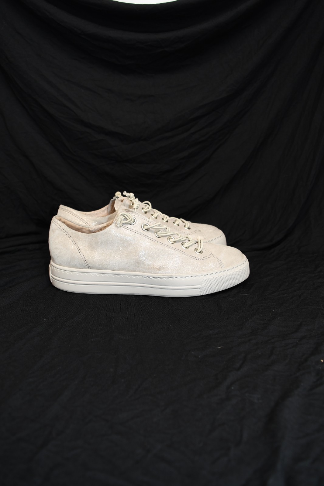 $420 PAUL GREEN HADLEY SNEAKER SHOES Cashmere Metallic Suede 8 US (TF14)