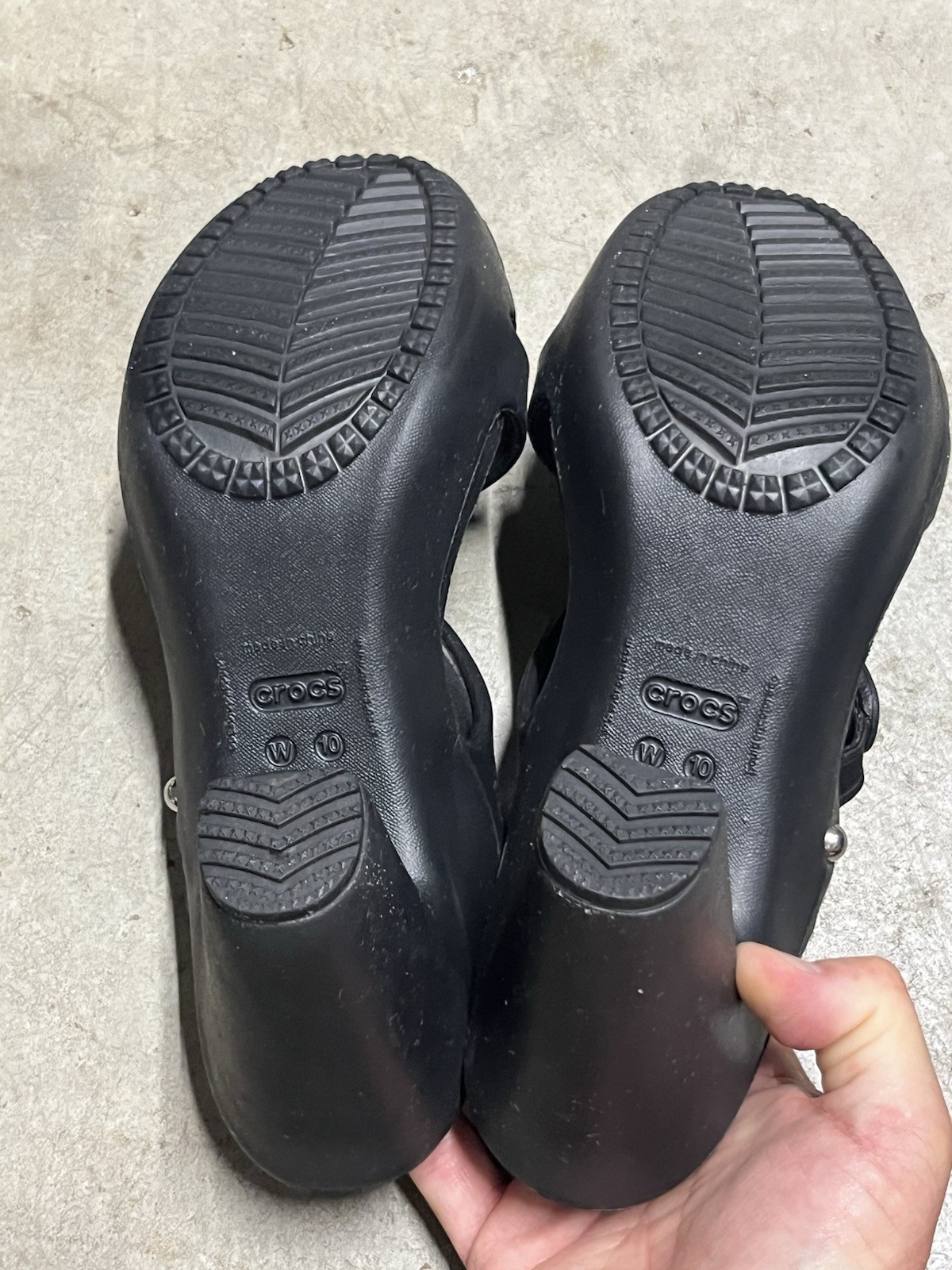 Crocs Cyprus IV Black / Black block heels sandals 10 / 41.5