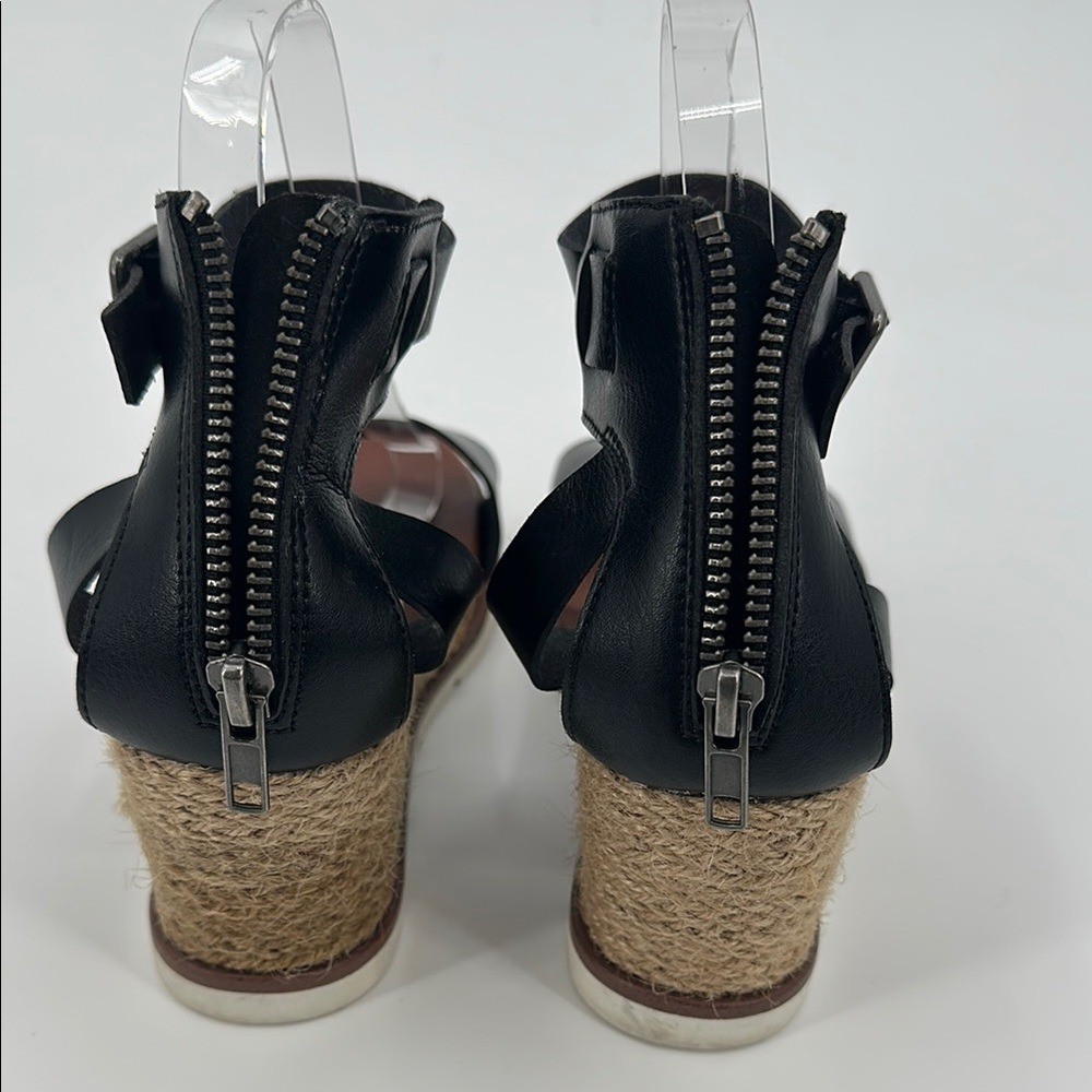 MIA Black and Brown Sandals Minimalist T-Strap Design