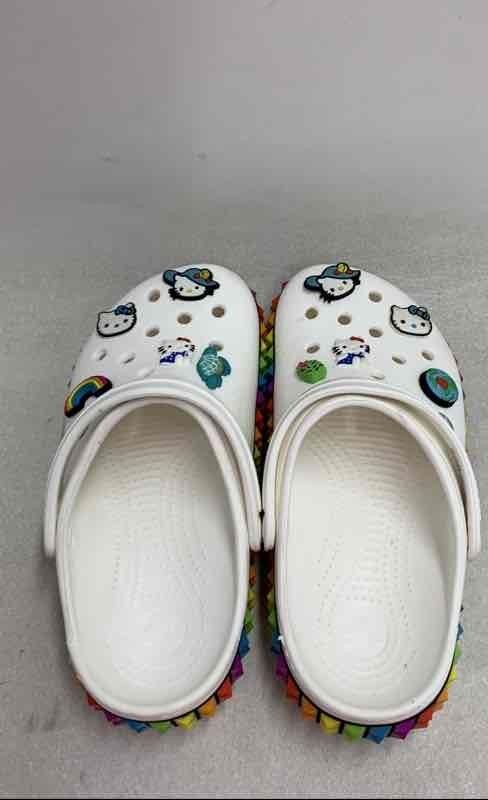 Crocs Classic Clog Hello Kitty Rainbow Studded White Clogs Women’s 7 Men’s 5