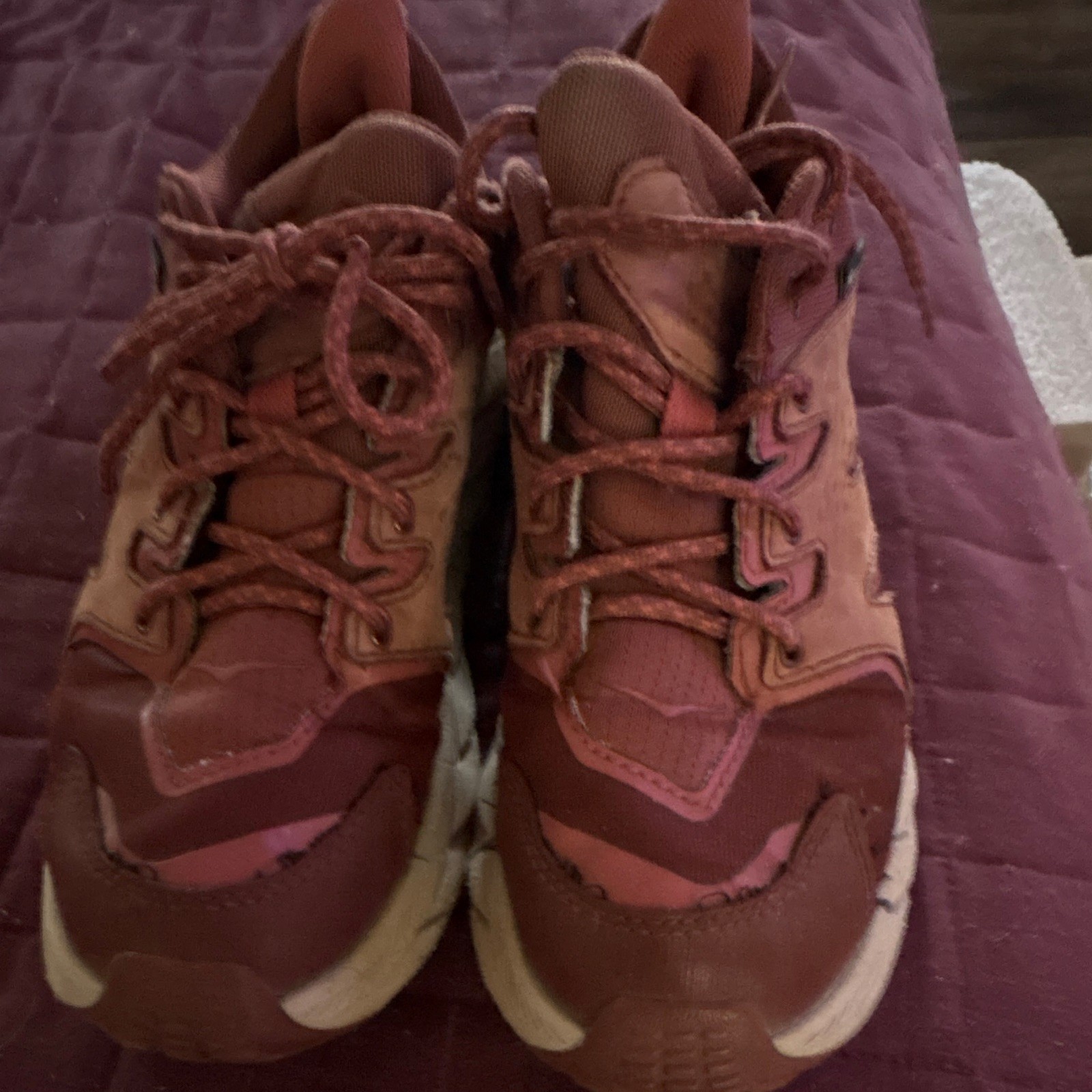 HOKA ONE ONE Trail Hiking Shoes Brown/Pink US women’s 5.5