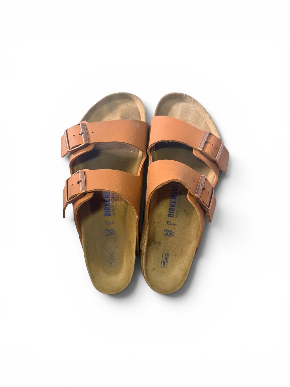 Birkenstock Arizona Brown Leather Slide Sandals Size 43