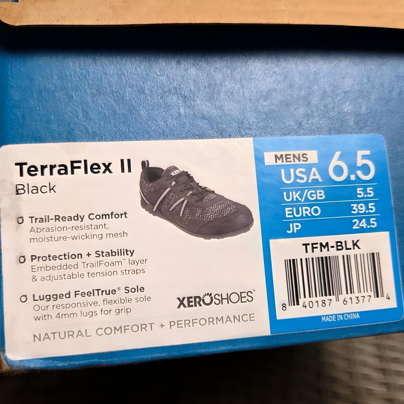NIB! XERO Shoes Barefoot TerraFlex II Trail Sneakers Women Wide Toe Box Black