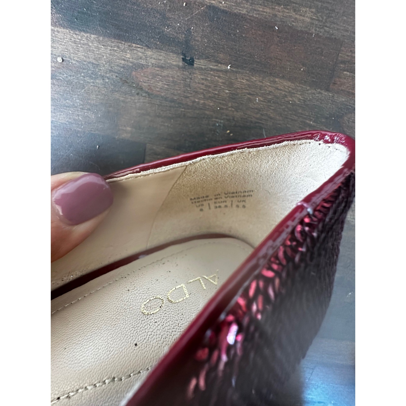 ALDO Stessy 2.0 Red Sequin Stiletto Pointed Toe Heels Women’s Size 8