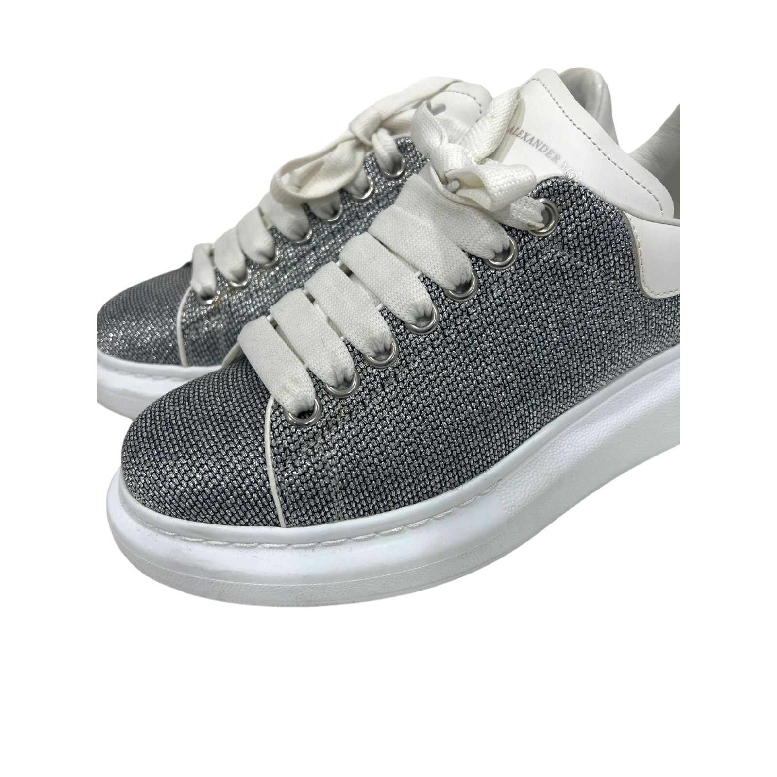 Alexander McQueen Oversized Platform Sneakers Silver White Size EUR 39.5 Rare